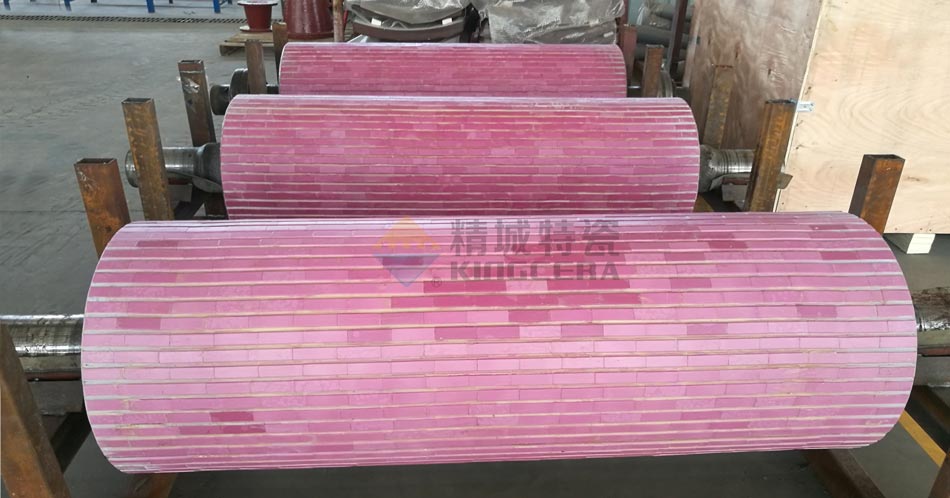 尊龙体育特瓷皮带机耐磨陶瓷滚筒防磨解决方案